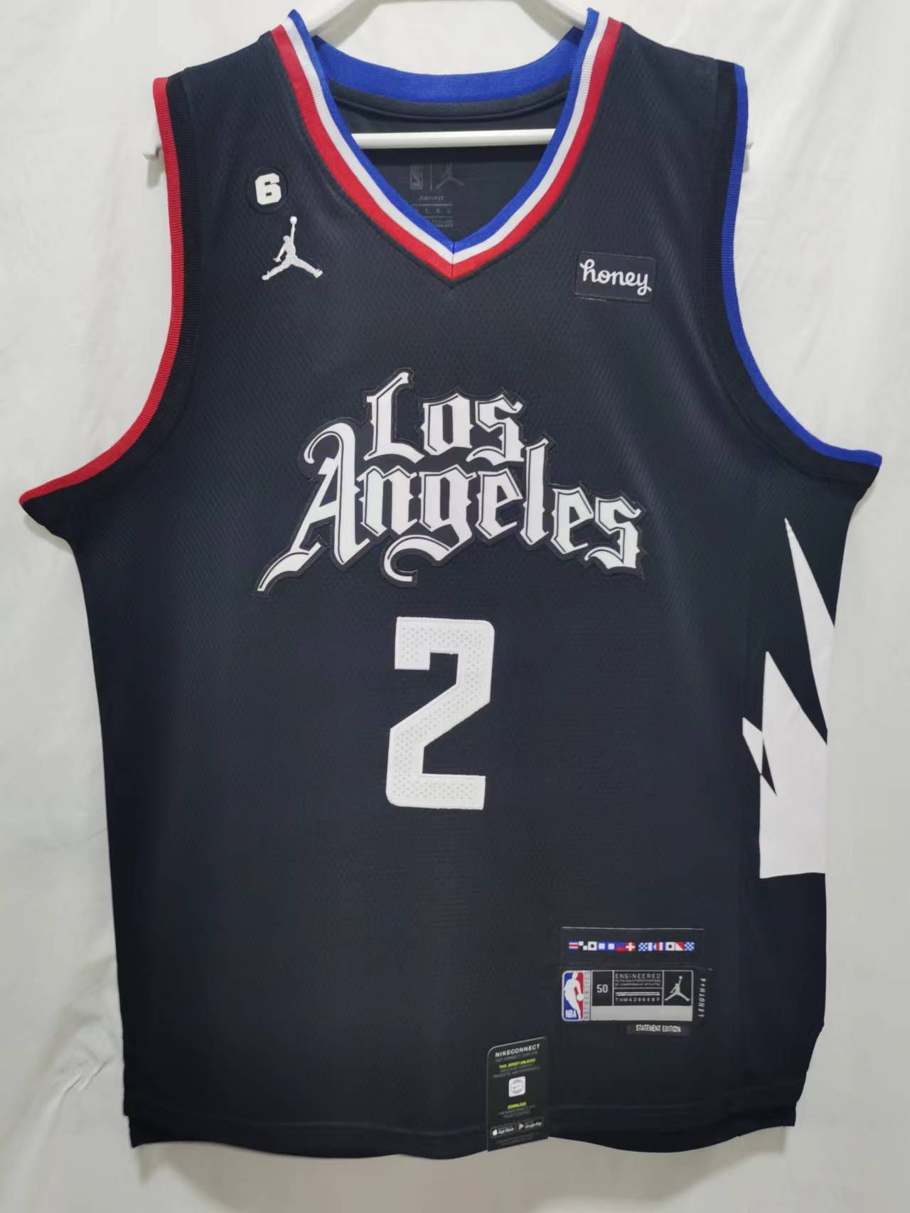 Men Los Angeles Clippers #2 Leonard Black Season 22-23 NBA Jersey